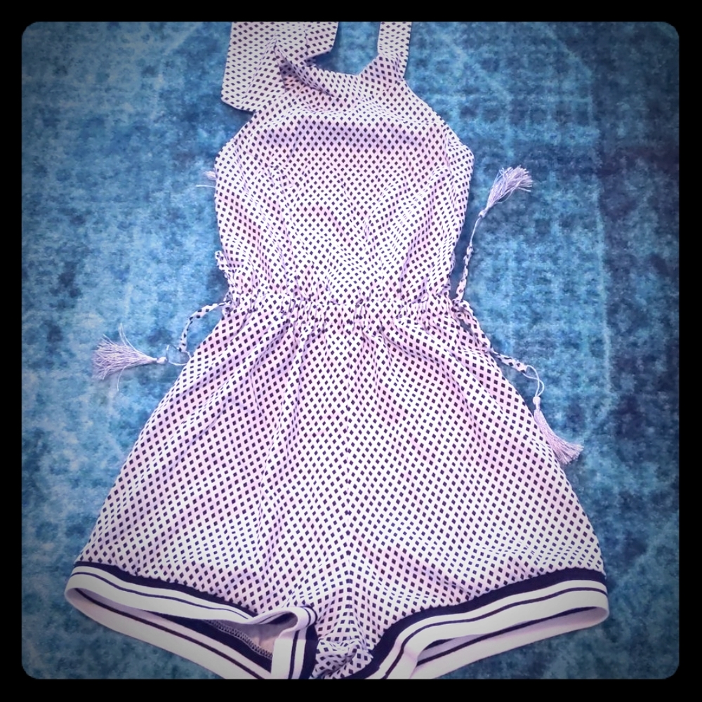 Cute backless romper